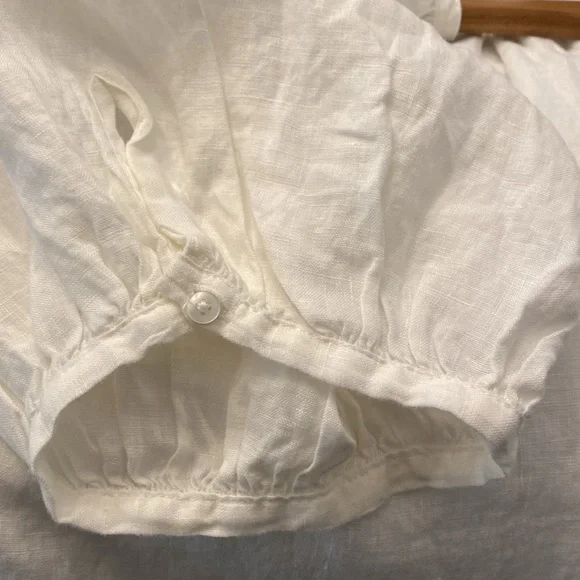 NWOT Sundance Graceful Days White 100% Linen Button Top - Picture 13 of 15